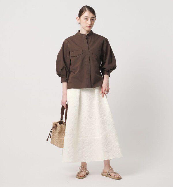 UNITED ARROWS「オーガンジー ジャガード フレアスカート ‐ウォッシャブル‐」|フレア|