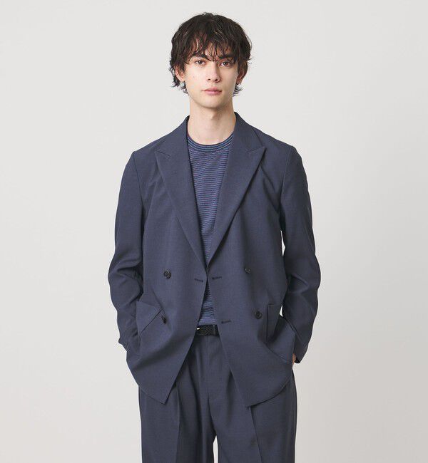 UNITED ARROWS「＜District＞ポリエステル トロピカル ダブル 4ボタン テーラードジャケット」|テーラードジャケット|
