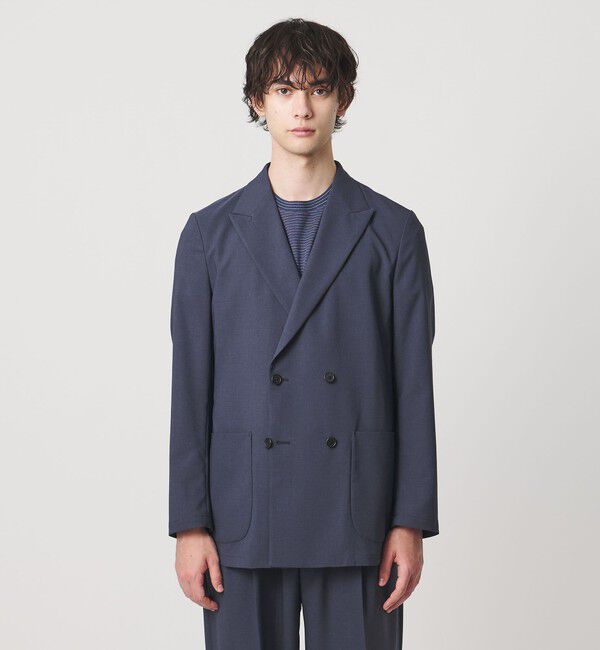 UNITED ARROWS「＜District＞ポリエステル トロピカル ダブル 4ボタン テーラードジャケット」|テーラードジャケット|