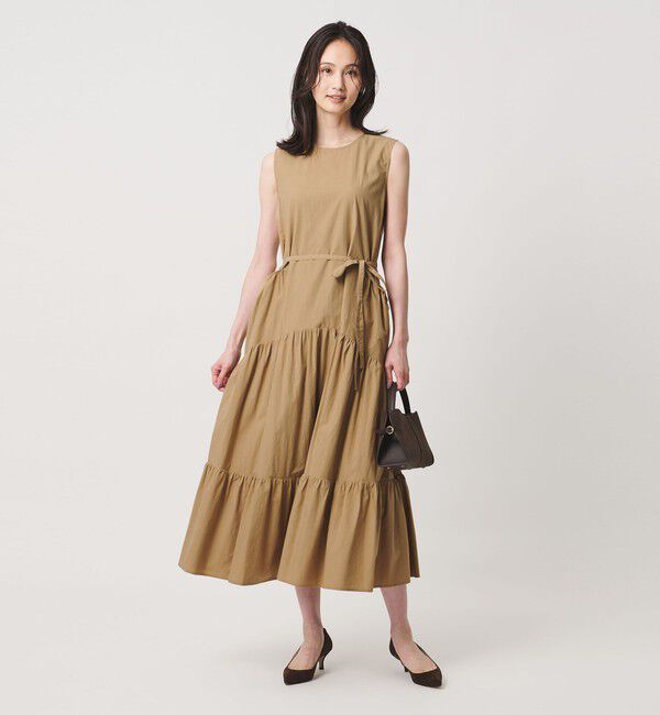 UNITED ARROWS「ポケット ティアード マキシ ワンピース」|ワンピース|BEIGE