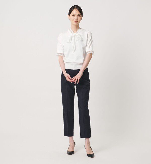 UNITED ARROWS「4WAY ボウタイレース ショートスリーブ ニット」|ニット・セーター|