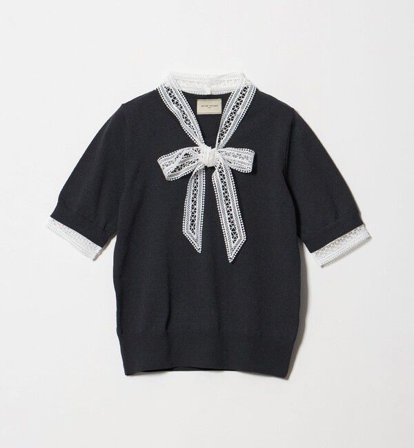 UNITED ARROWS「4WAY ボウタイレース ショートスリーブ ニット」|ニット・セーター|