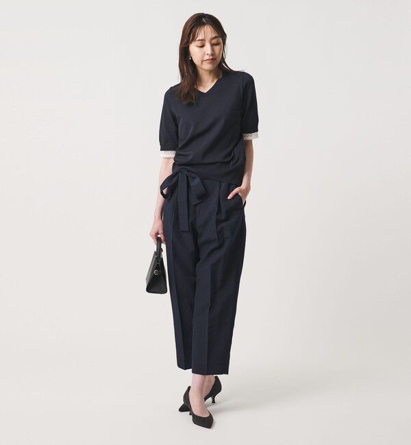 UNITED ARROWS「4WAY ボウタイレース ショートスリーブ ニット」|ニット・セーター|