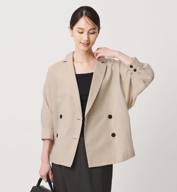UNITED ARROWS「シアー ドルマン ブラウス ジャケット ‐ウォッシャブル‐」|テーラードジャケット|BEIGE