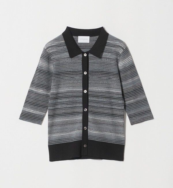 UNITED ARROWS「カラー ボーダー 5分袖 ポロニット ‐ウォッシャブル‐」|ニット・セーター|