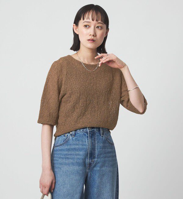 UNITED ARROWS green label relaxing「ノットヤーン ショートスリーブ プルオーバー ウォッシャブル」|ニット・セーター|