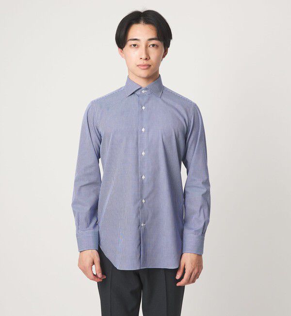 UNITED ARROWS green label relaxing「MADE BY HITOYOSHI ギンガムチェック ワイドカラー ドレスシャツ」|シャツ・ブラウス|