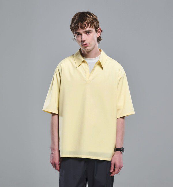 UNITED ARROWS green label relaxing「ウォッシャブルトロ スキッパー 半袖 シャツ プルオーバー -ウォッシャブル・ストレッチ-」|シャツ・ブラウス|YELLOW