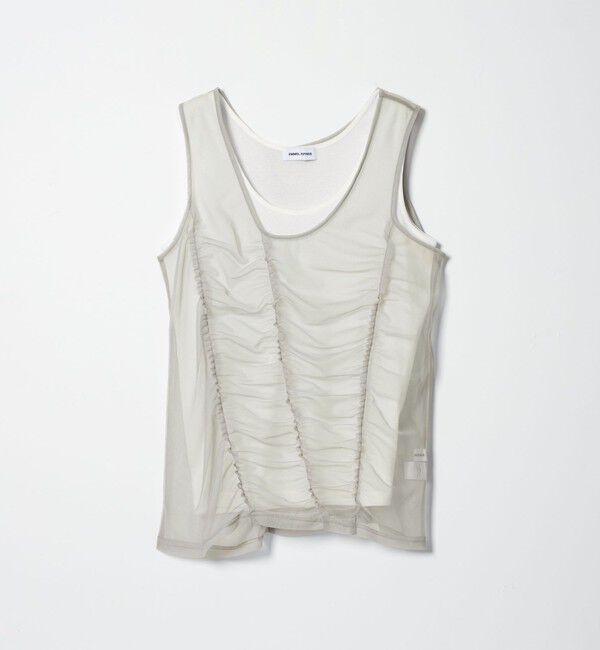 EMMEL REFINES「＜EMMEL REFINES＞EM フリルギャザー チュールレイヤー ノースリーブ」|Tシャツ・カットソー|