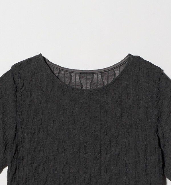 EMMEL REFINES「＜EMMEL REFINES＞EM ウェーブシアー クルーネック 5スリーブ」|Tシャツ・カットソー|