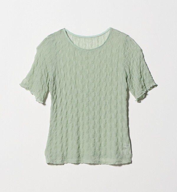 EMMEL REFINES「＜EMMEL REFINES＞EM ウェーブシアー クルーネック 5スリーブ」|Tシャツ・カットソー|LIME