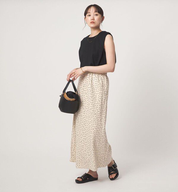 UNITED ARROWS green label relaxing「BREEZE LINEN ブリーズリネン ナロー スカート ドット」|フレア|