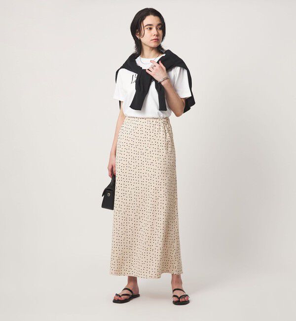 UNITED ARROWS green label relaxing「BREEZE LINEN ブリーズリネン ナロー スカート ドット」|フレア|