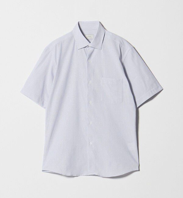 UNITED ARROWS green label relaxing「ポリエステル ラッカン ストライプ スタンダード スナップ ボタンダウン 半袖 シャツ -ストレッチ・イージ」|シャツ・ブラウス|