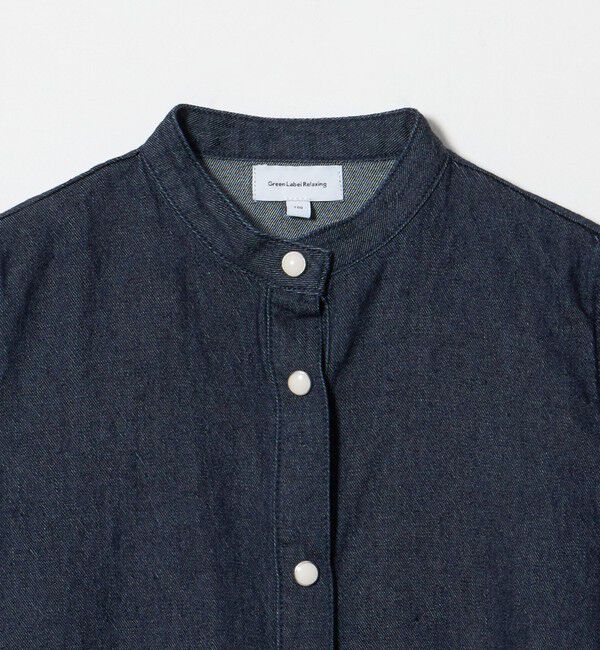 UNITED ARROWS green label relaxing「デニム スタンドカラー フリル ワンピース / キッズ 100cm-160cm」|ワンピース|