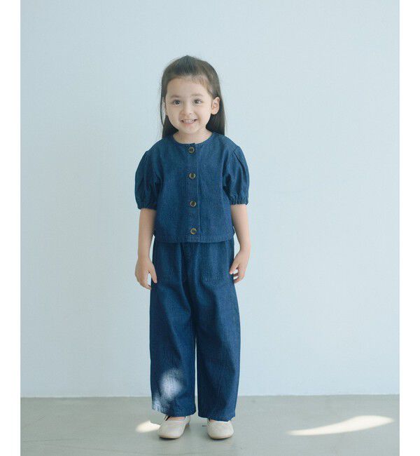 UNITED ARROWS green label relaxing「デニム 5分袖 シャツハオリ / キッズ 100cm-160cm」|カーディガン|