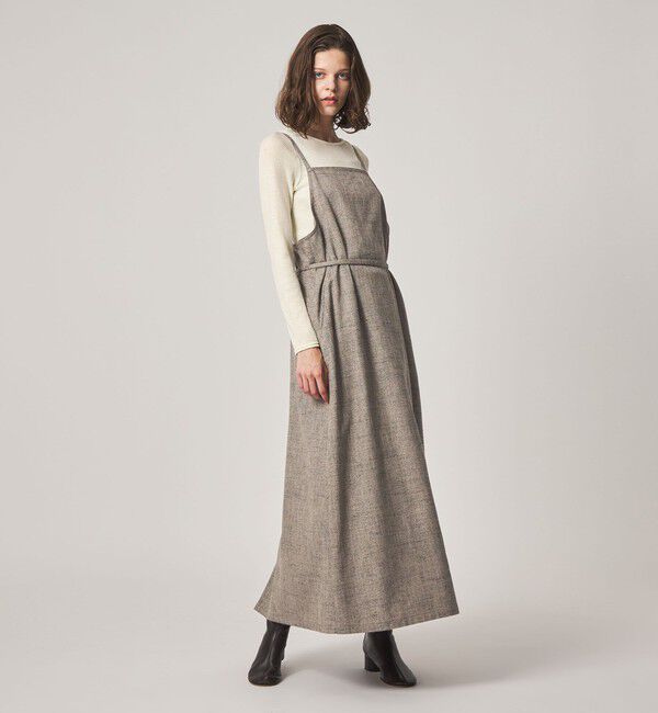 STEVEN ALAN「＜Steven Alan＞ヘリンボーン ツイードライク エプロン ワンピース」|ワンピース|