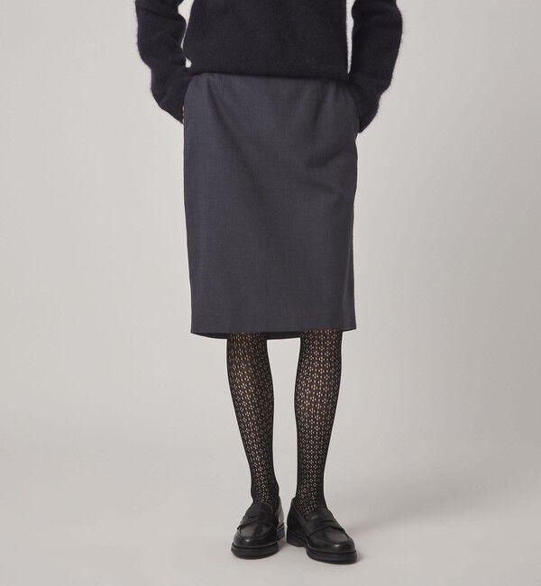 STEVEN ALAN「＜Steven Alan＞ヘリンボーン ツイード ライク ペンシルスカート」|スカート|NAVY