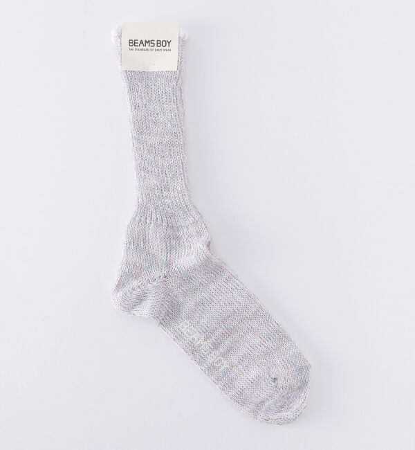 BEAMSBOY「BEAMS BOY / ラメ リブ クルー ソックス NEW」|ソックス|WHTﾚｲﾝﾎﾞｰ