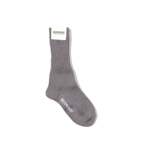 BEAMSBOY「BEAMS BOY / ラメ リブ クルー ソックス NEW」|ソックス|CHARCOAL&times;SILVER