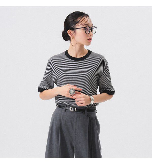 BEAMSBOY「【別注】Healthknit / ワッフル ボーダー Tシャツ」|Tシャツ・カットソー|