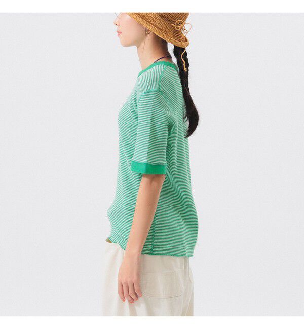 BEAMSBOY「【別注】Healthknit / ワッフル ボーダー Tシャツ」|Tシャツ・カットソー|