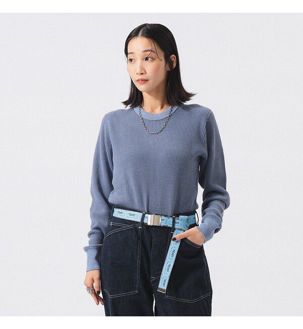 BEAMSBOY「コットン サーマル クルーネック ロングスリーブ Tシャツ」|Tシャツ・カットソー|BLUE