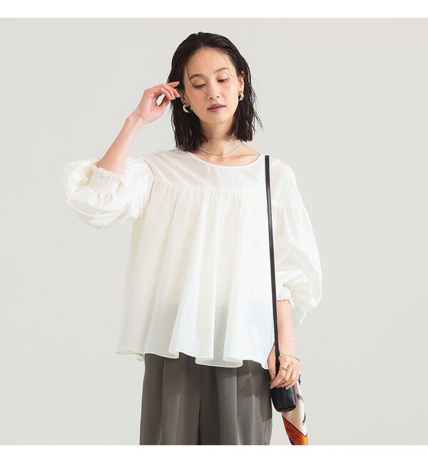 Demi-Luxe BEAMS 「コットンシルク 2WAY ブラウス」|シャツ・ブラウス|OFF_WHITE