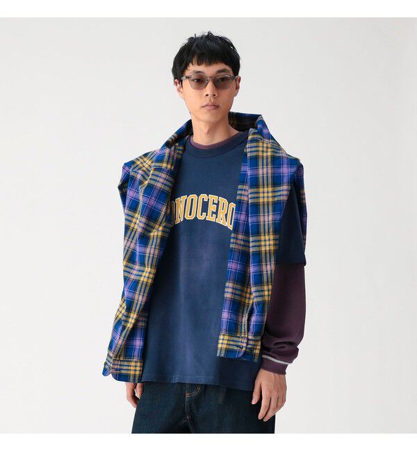 BEAMS「スーベニア Tシャツ【ワイドフィット】」|Tシャツ・カットソー|NAVY