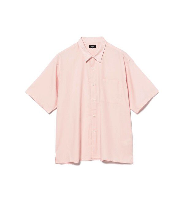 BEAMS「ソリッド TR ハーフスリーブ シャツ」|シャツ・ブラウス|PINK