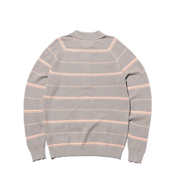 BEAMS PLUS「Knit Polo Basket Weave Stripe」|ポロシャツ|