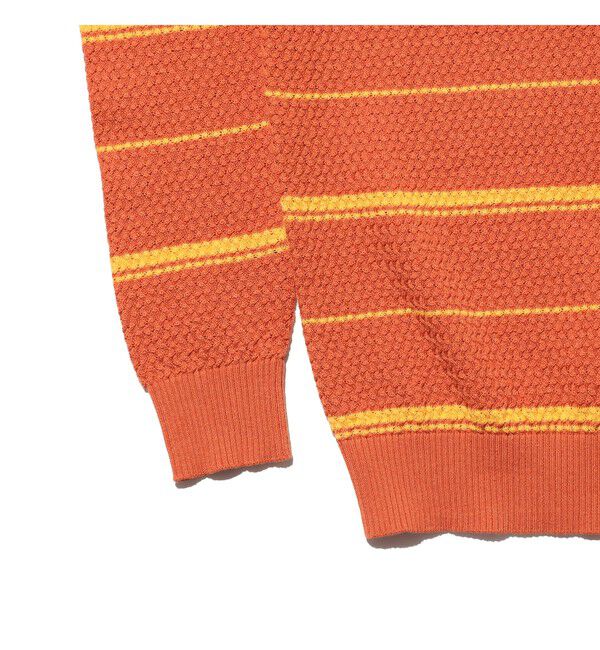 BEAMS PLUS「Knit Polo Basket Weave Stripe」|ポロシャツ|