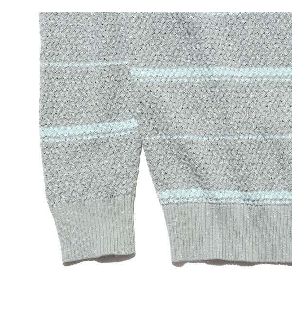 BEAMS PLUS「Knit Polo Basket Weave Stripe」|ポロシャツ|