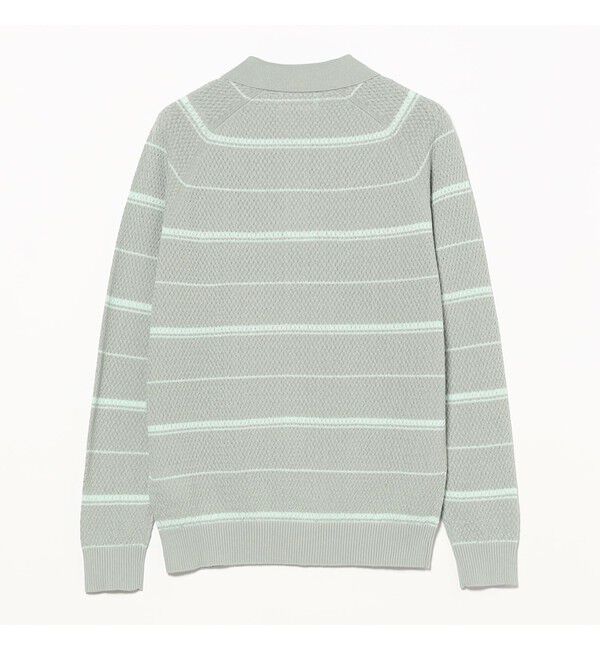 BEAMS PLUS「Knit Polo Basket Weave Stripe」|ポロシャツ|