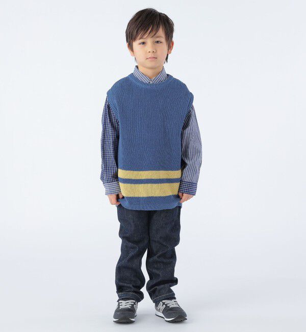 SHIPS KIDS「【SHIPS KIDS別注】ARCH&LINE:110～145cm / ギマ コットン ベスト」|ベスト・ジレ|