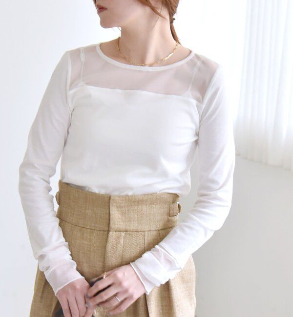 quaranciel「quaranciel:〈手洗い可能〉チュール レイヤード カットソー」|Tシャツ・カットソー|