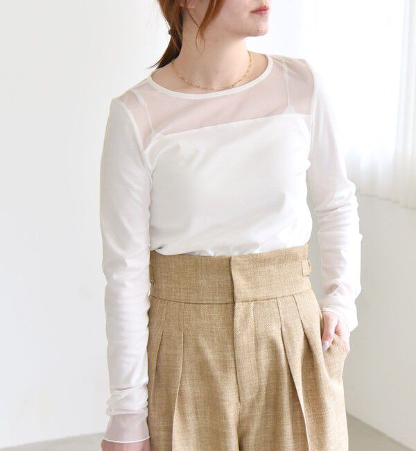 quaranciel「quaranciel:〈手洗い可能〉チュール レイヤード カットソー」|Tシャツ・カットソー|