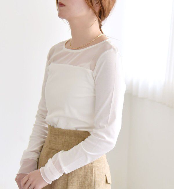 quaranciel「quaranciel:〈手洗い可能〉チュール レイヤード カットソー」|Tシャツ・カットソー|