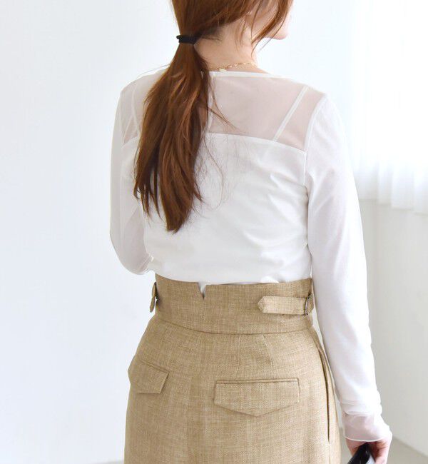 quaranciel「quaranciel:〈手洗い可能〉チュール レイヤード カットソー」|Tシャツ・カットソー|