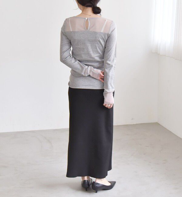 quaranciel「quaranciel:〈手洗い可能〉チュール レイヤード カットソー」|Tシャツ・カットソー|