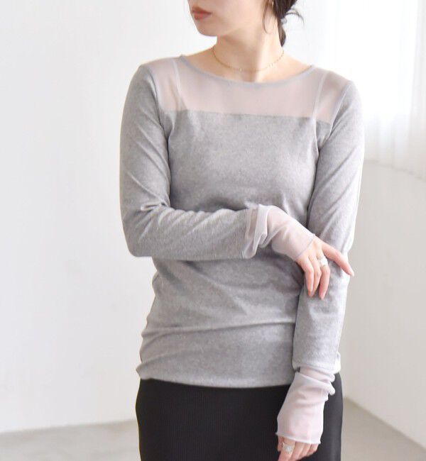 quaranciel「quaranciel:〈手洗い可能〉チュール レイヤード カットソー」|Tシャツ・カットソー|
