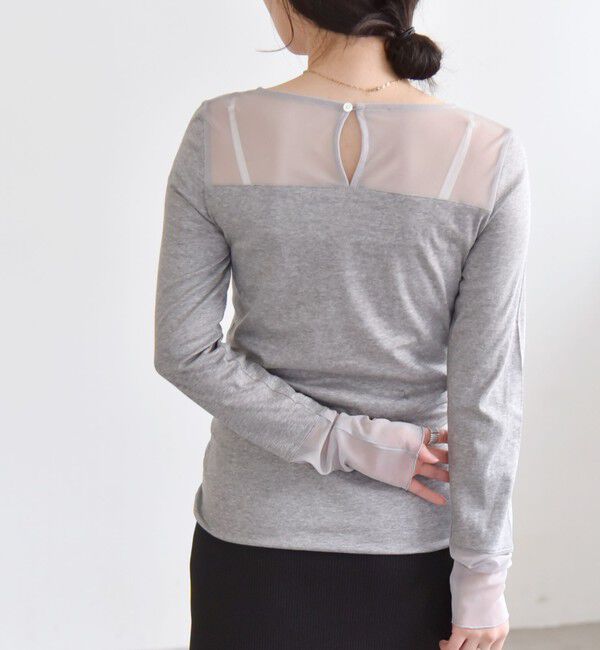 quaranciel「quaranciel:〈手洗い可能〉チュール レイヤード カットソー」|Tシャツ・カットソー|