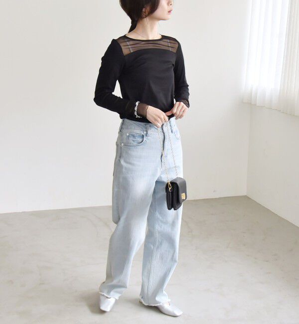 quaranciel「quaranciel:〈手洗い可能〉チュール レイヤード カットソー」|Tシャツ・カットソー|
