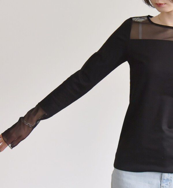 quaranciel「quaranciel:〈手洗い可能〉チュール レイヤード カットソー」|Tシャツ・カットソー|
