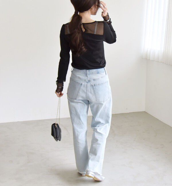 quaranciel「quaranciel:〈手洗い可能〉チュール レイヤード カットソー」|Tシャツ・カットソー|