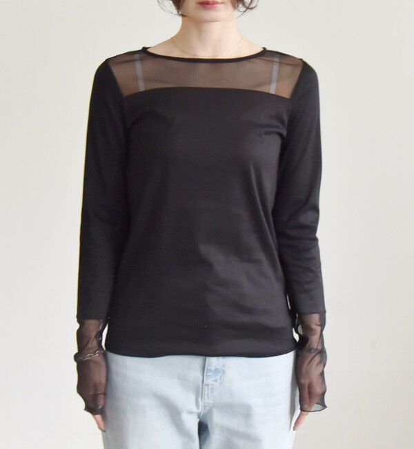 quaranciel「quaranciel:〈手洗い可能〉チュール レイヤード カットソー」|Tシャツ・カットソー|