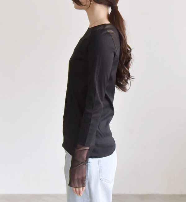 quaranciel「quaranciel:〈手洗い可能〉チュール レイヤード カットソー」|Tシャツ・カットソー|