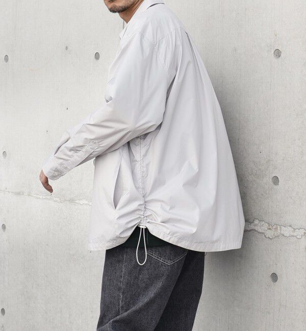 SHIPS any「SHIPS any:〈撥水加工〉DICROS スピンドル ジップ シャツ(セットアップ対応)◇」|シャツ・ブラウス|ナチュラル