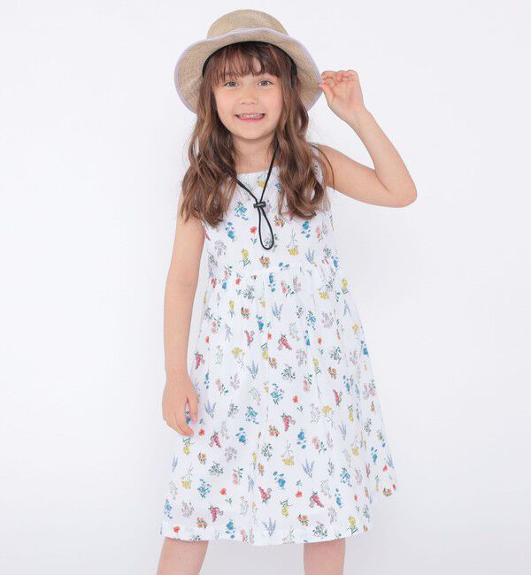 SHIPS KIDS「SHIPS KIDS:100～130cm / フラワー ノースリーブ ワンピース」|ワンピース|
