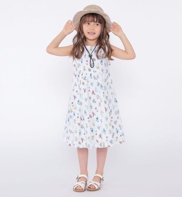 SHIPS KIDS「SHIPS KIDS:100～130cm / フラワー ノースリーブ ワンピース」|ワンピース|